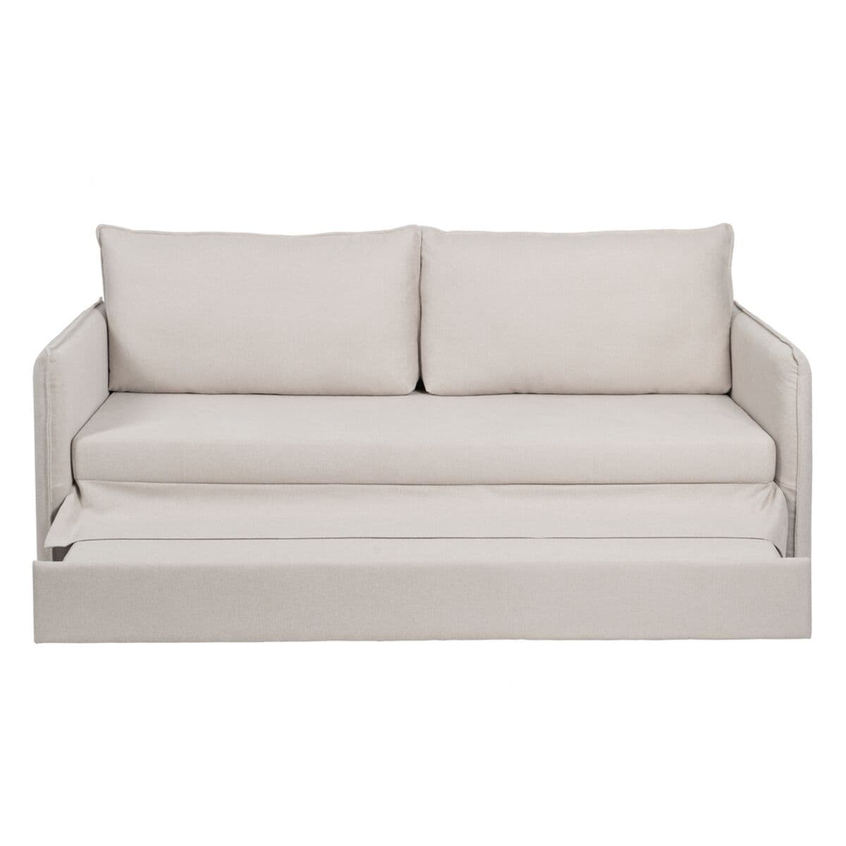 Sofa Beige Polyester Linen 210 x 93 x 95 cm - Image 7
