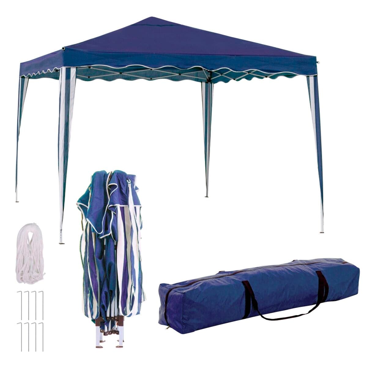 Pérgola Gazebo Acero 300 x 300 x 250 cm Azul - Image 2