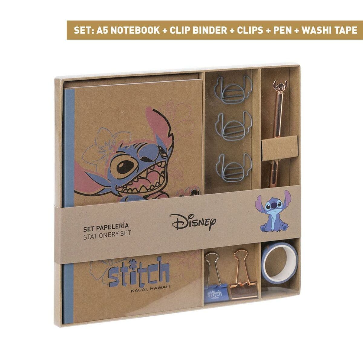 Set de Papelería Stitch Azul 10 Piezas (6 Piezas)