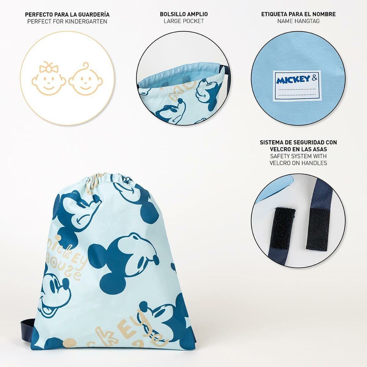 Rucksack für Kinder Mickey Mouse Blau 27 x 33 cm - Image 3