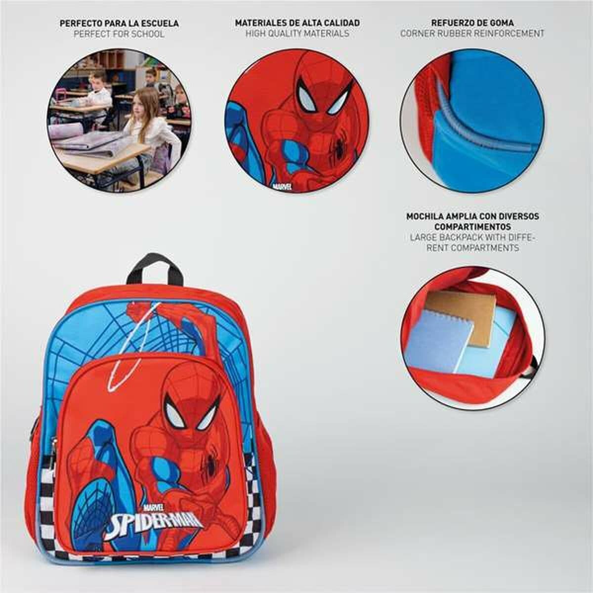 Mochila Escolar Spider-Man Rojo 31 x 12 x 38 cm - Image 4