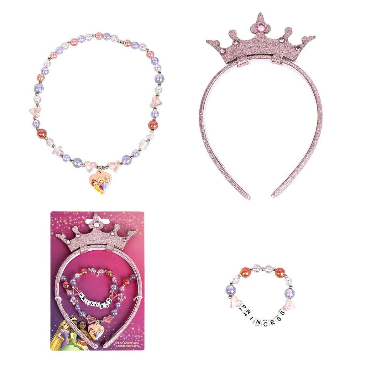 Set Collar y Pulseras Disney Princess Rosa