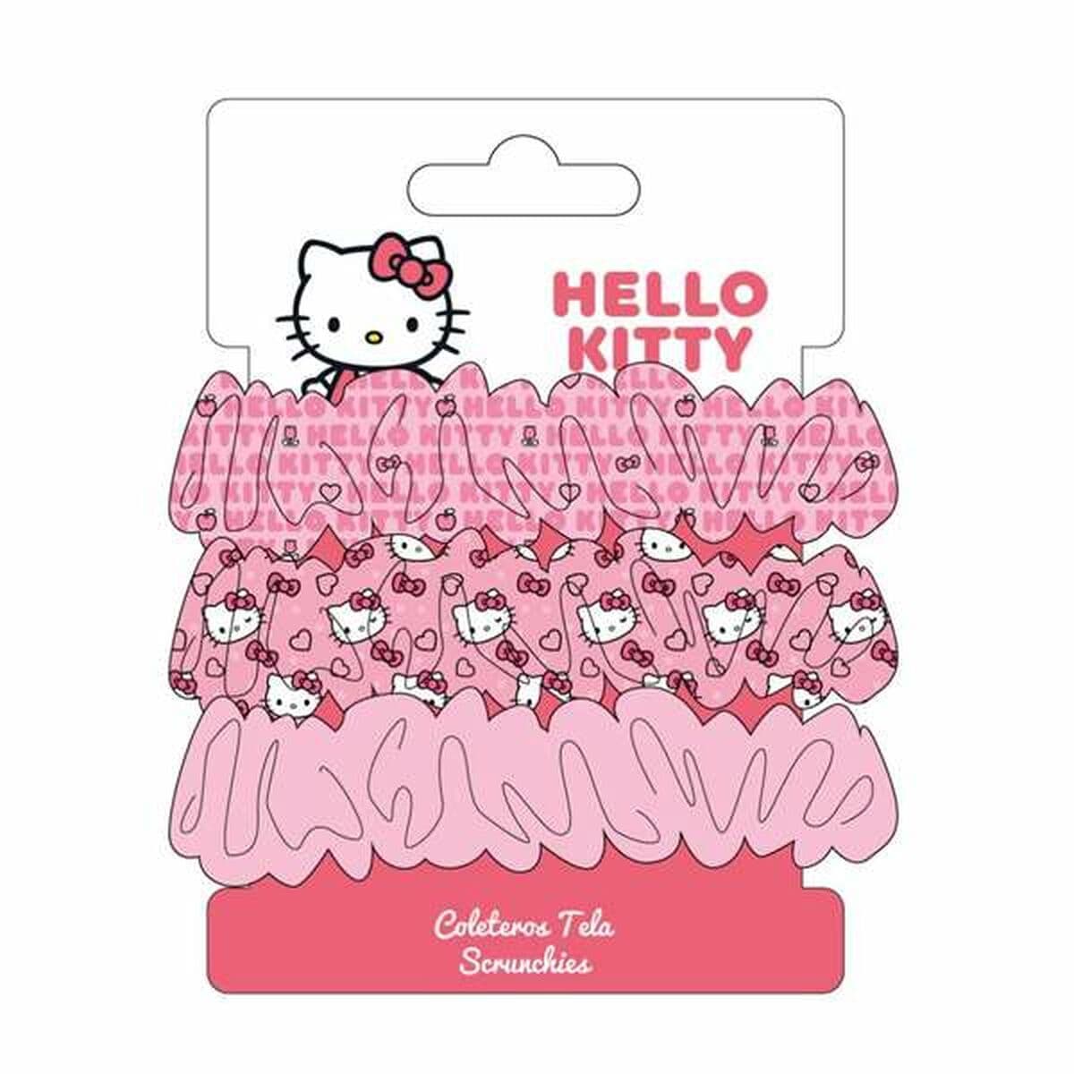 Gomas de Pelo Hello Kitty Fucsia 3 Piezas