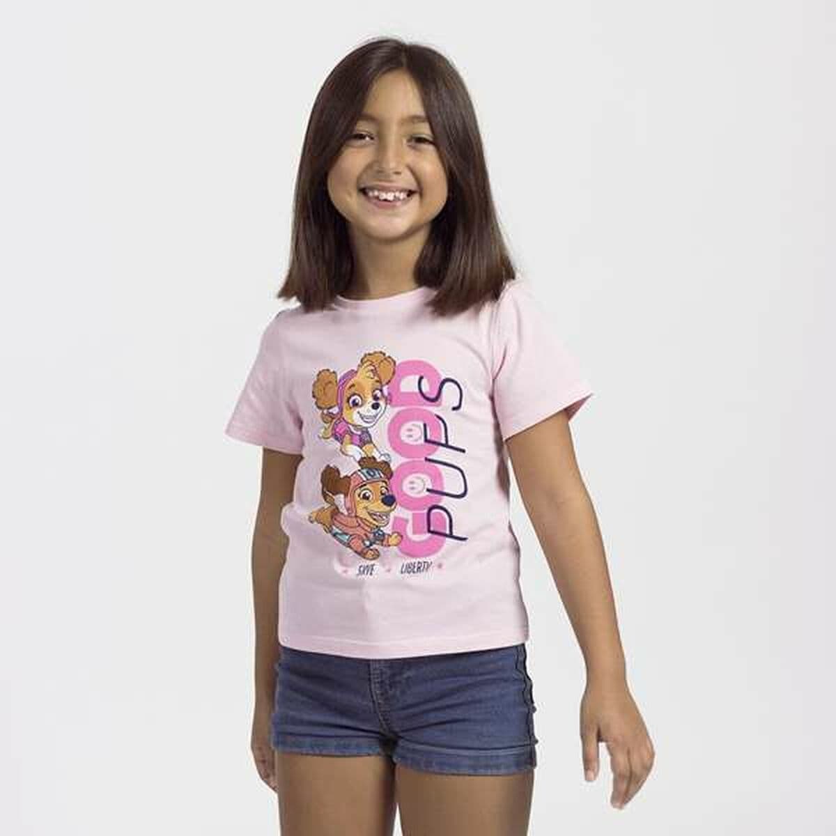 Camiseta de Manga Corta Infantil The Paw Patrol Blanco Rosa - Image 3