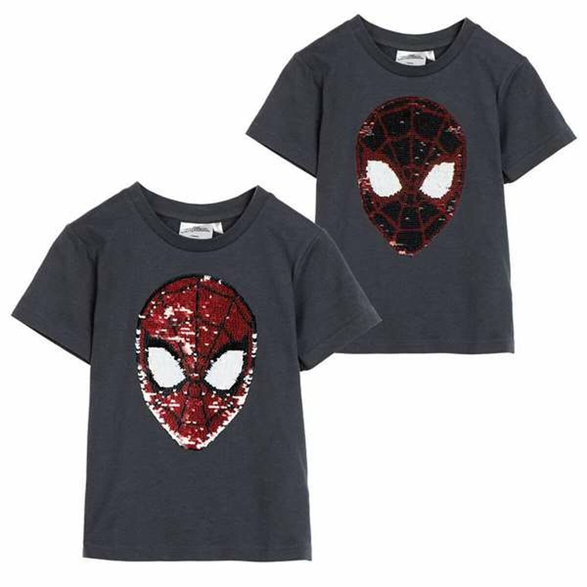Jungen Kurzarm-T-Shirt Spider-Man Dunkelgrau