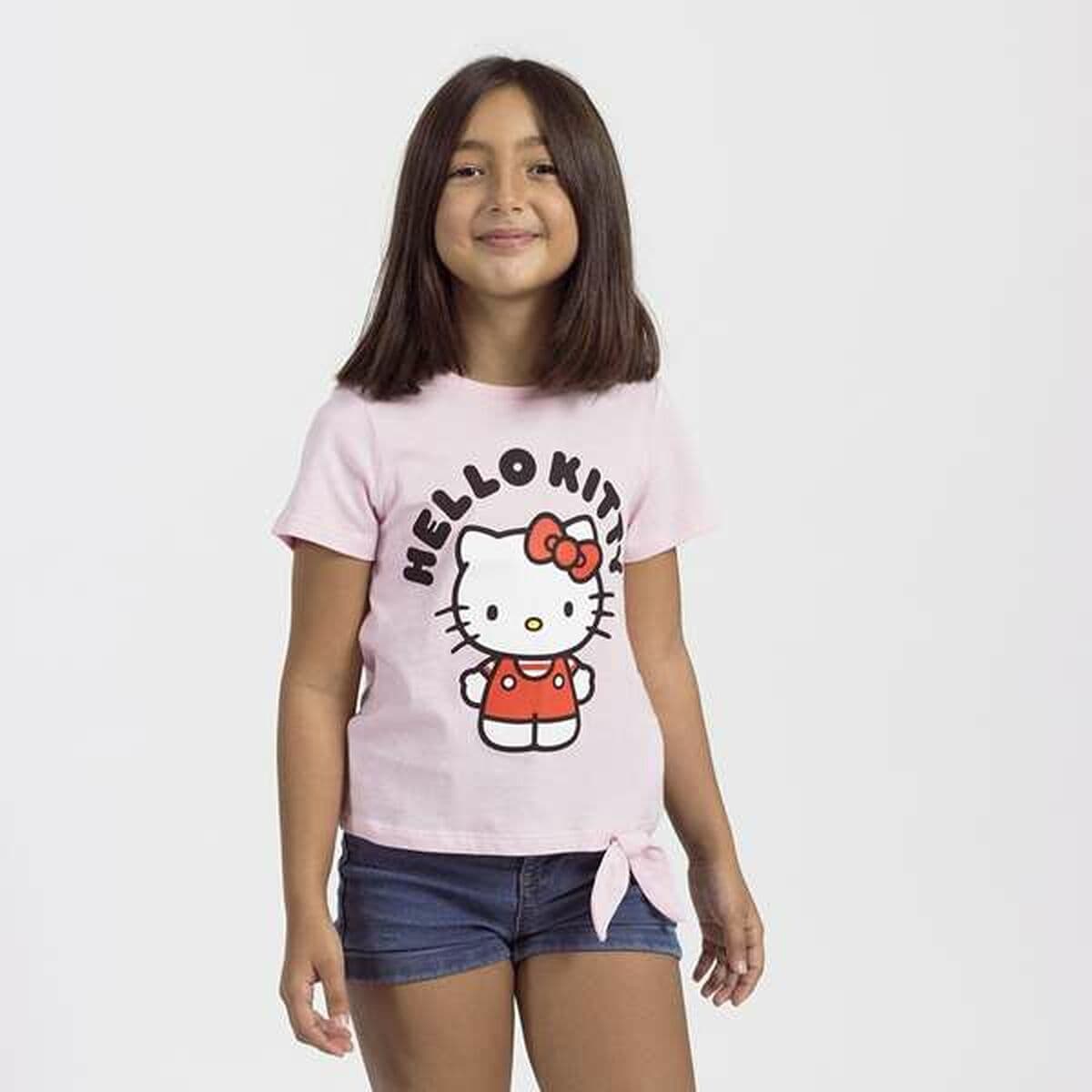 Camiseta de Manga Corta Infantil Hello Kitty Rosa claro - Image 3