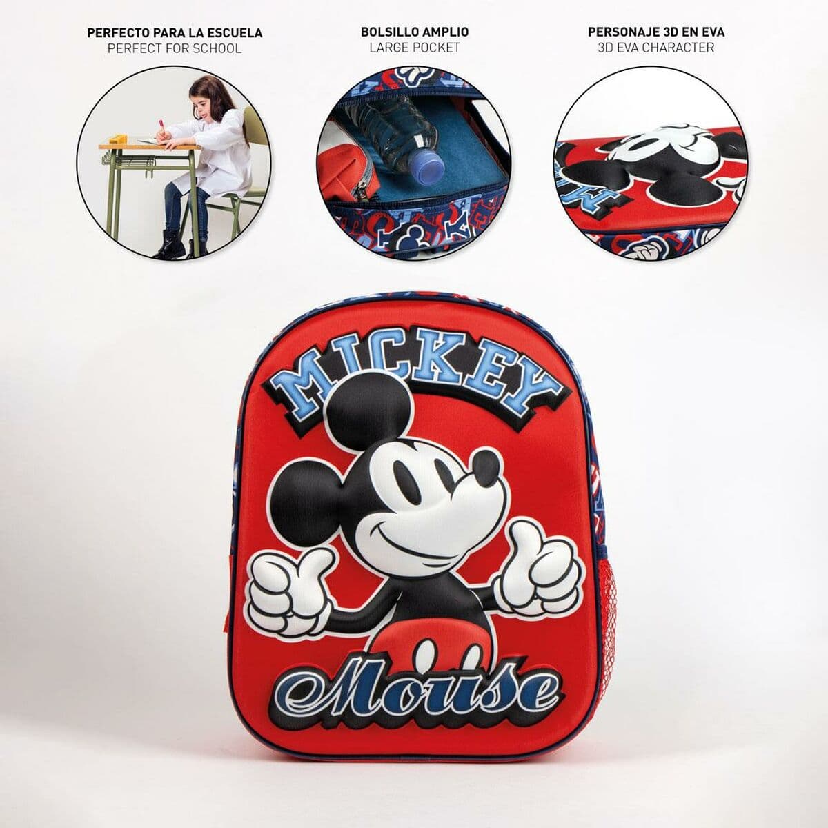 School Bag Mickey Mouse Red 25,0 x 31,0 x 10,0 cm - Image 4