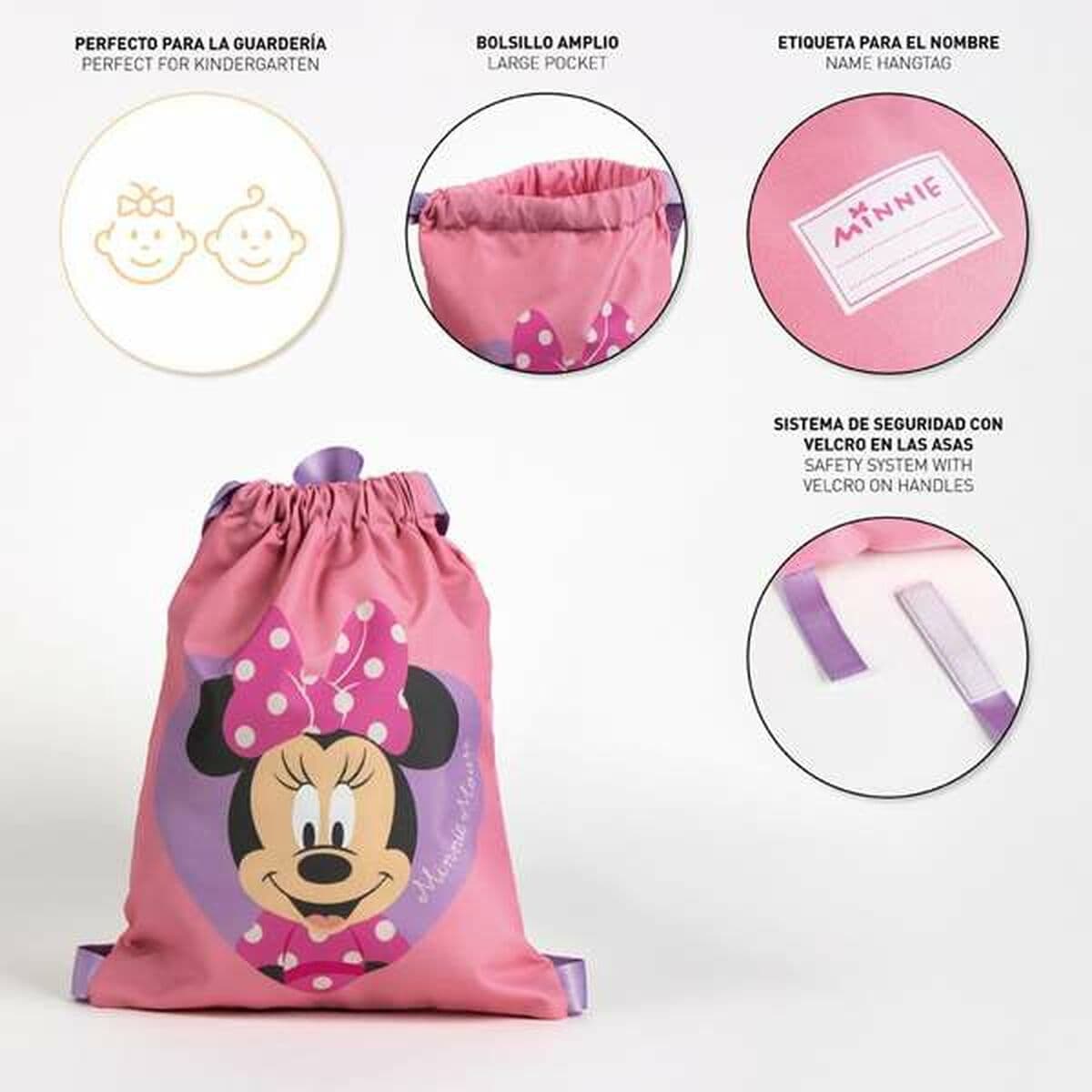 Backpack with Strings Minnie Mouse Pink 27 x 33 cm - Image 5