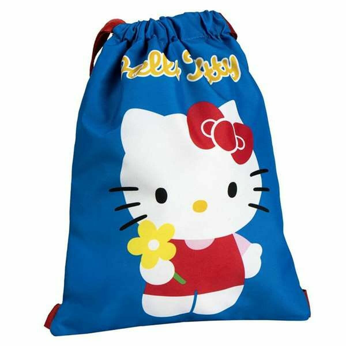 Bolsa Mochila con Cuerdas Hello Kitty Azul 27 x 33 cm