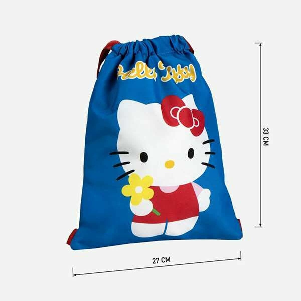 Bolsa Mochila con Cuerdas Hello Kitty Azul 27 x 33 cm - Image 4