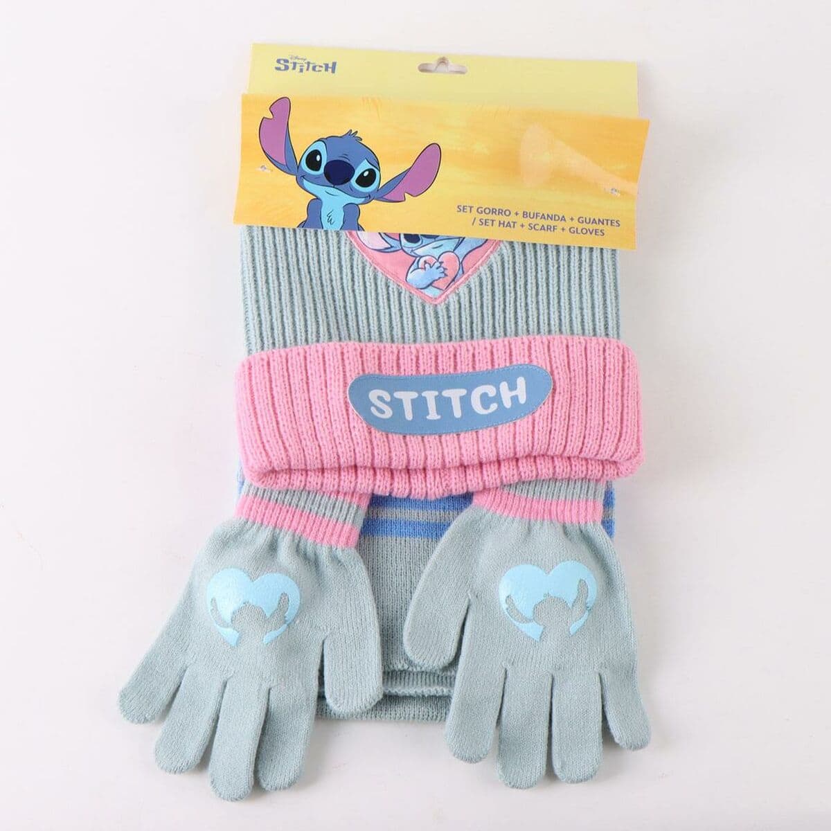 Kepurė ir pirštinės Stitch Šviesiai mėlyna - Image 6