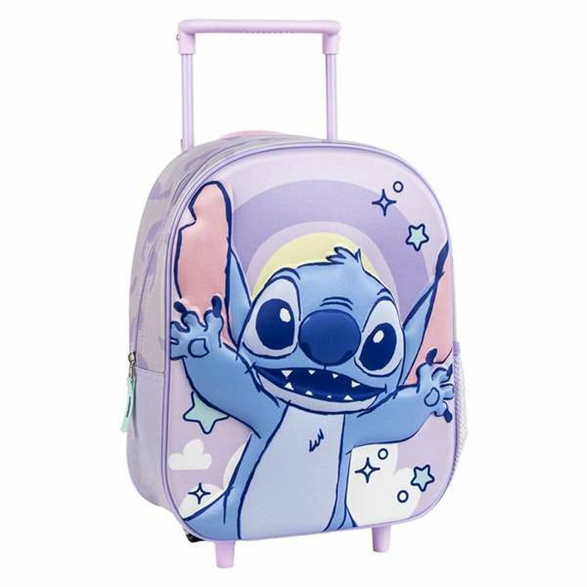 3D School Bag with Wheels Stitch Lilac 25,0 x 31,0 x 10,0 cm