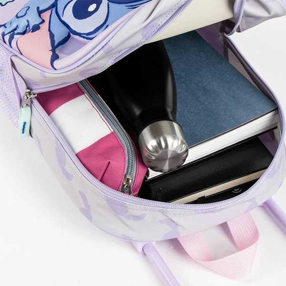 3D School Bag with Wheels Stitch Lilac 25,0 x 31,0 x 10,0 cm - Image 3