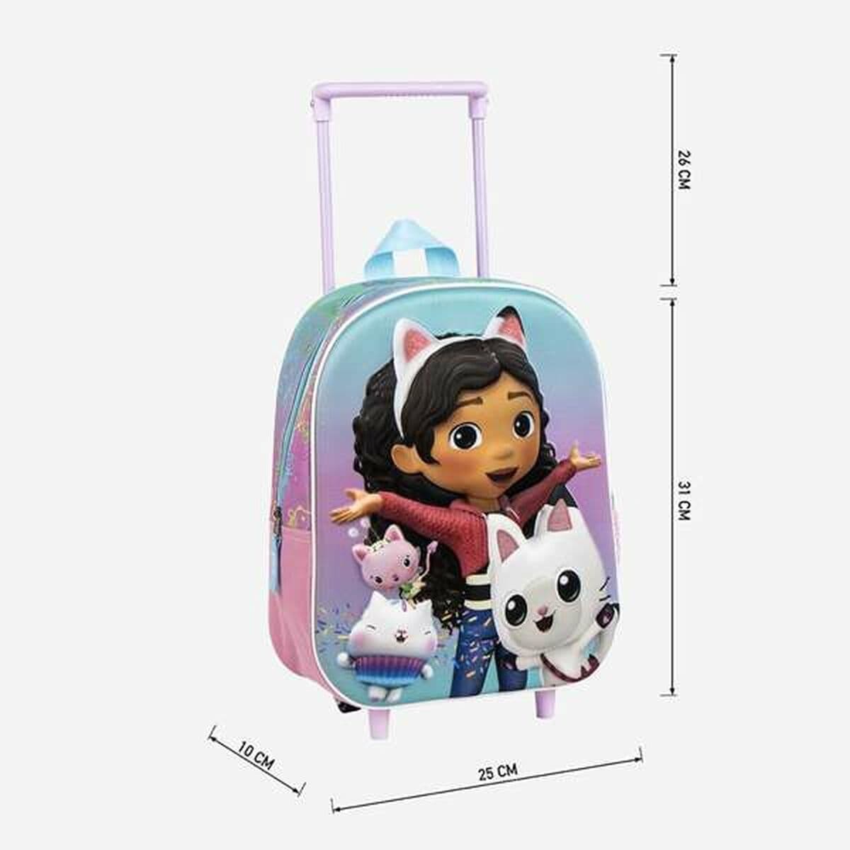 Mochila Escolar 3D con Ruedas Gabby's Dollhouse Rosa 25,0 x 31,0 x 10,0 cm - Image 5