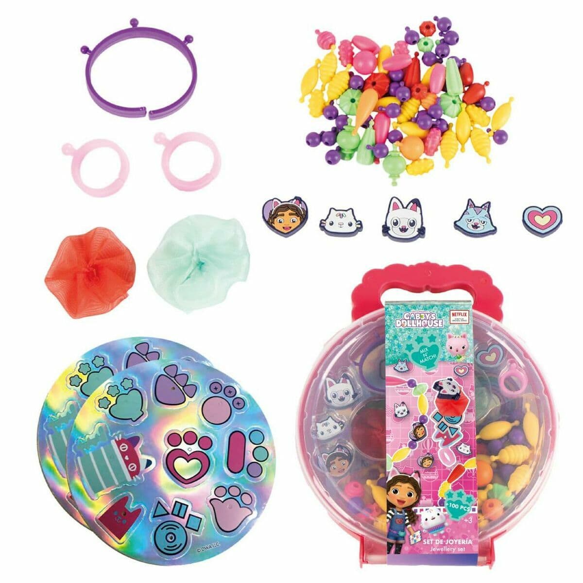 Kit Creación de Pulseras y Collares Gabby's Dollhouse 17 x 20 x 5 cm