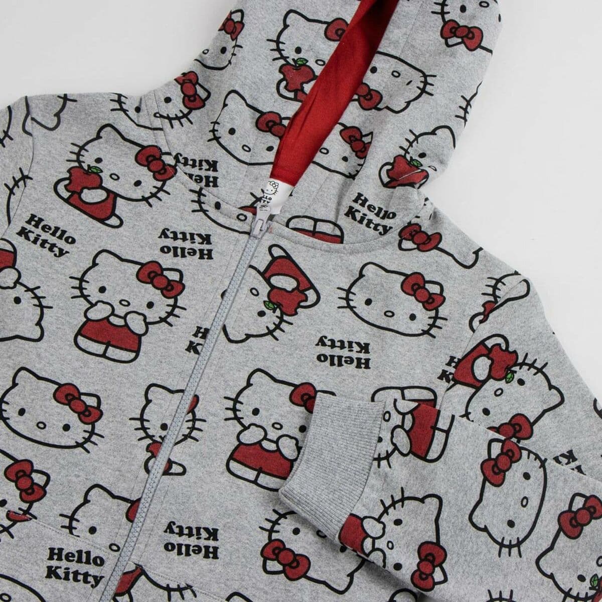 Bluza z Kapturem dla Dziewczynki Hello Kitty Szary - Image 3