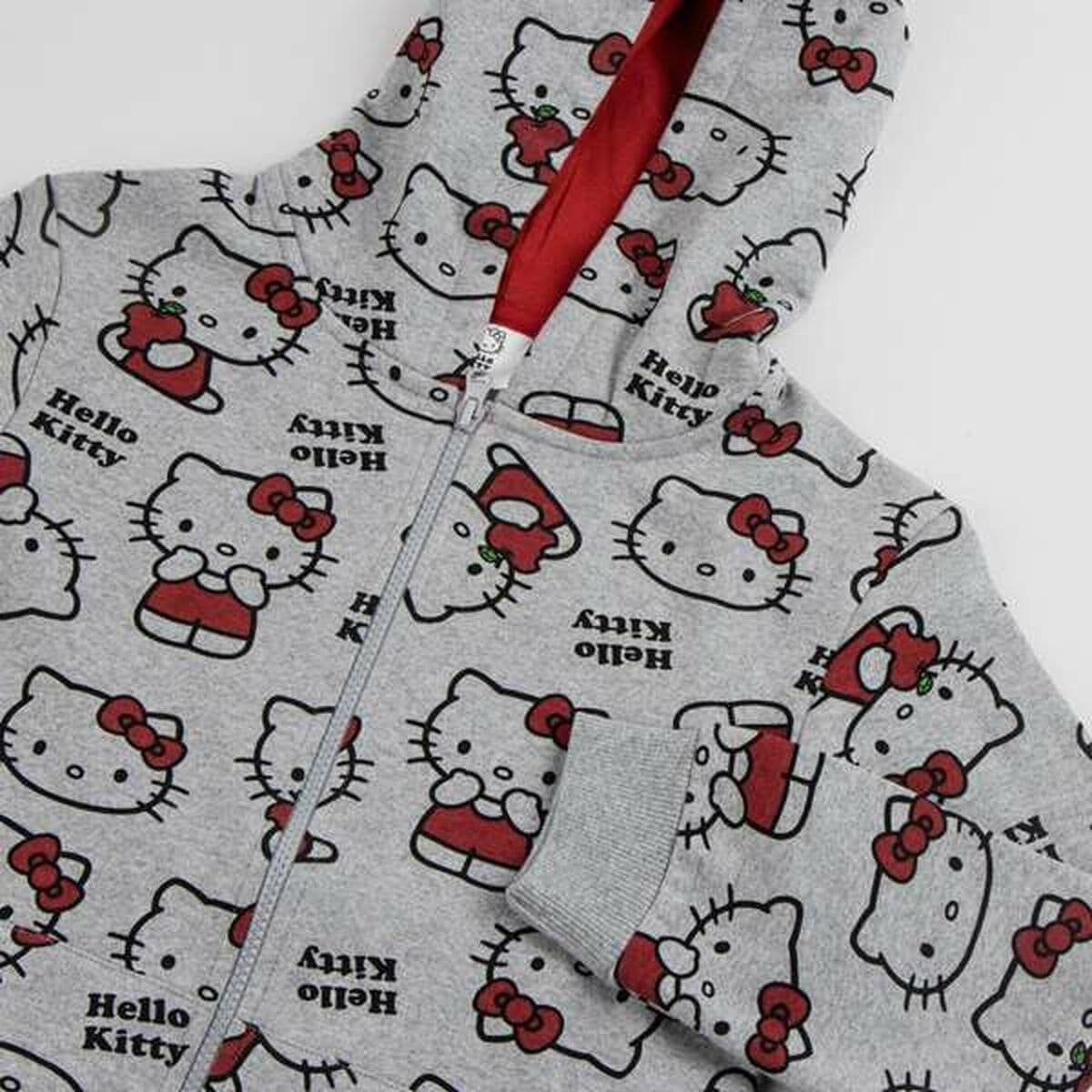 Bluza z Kapturem dla Dziewczynki Hello Kitty Szary - Image 11