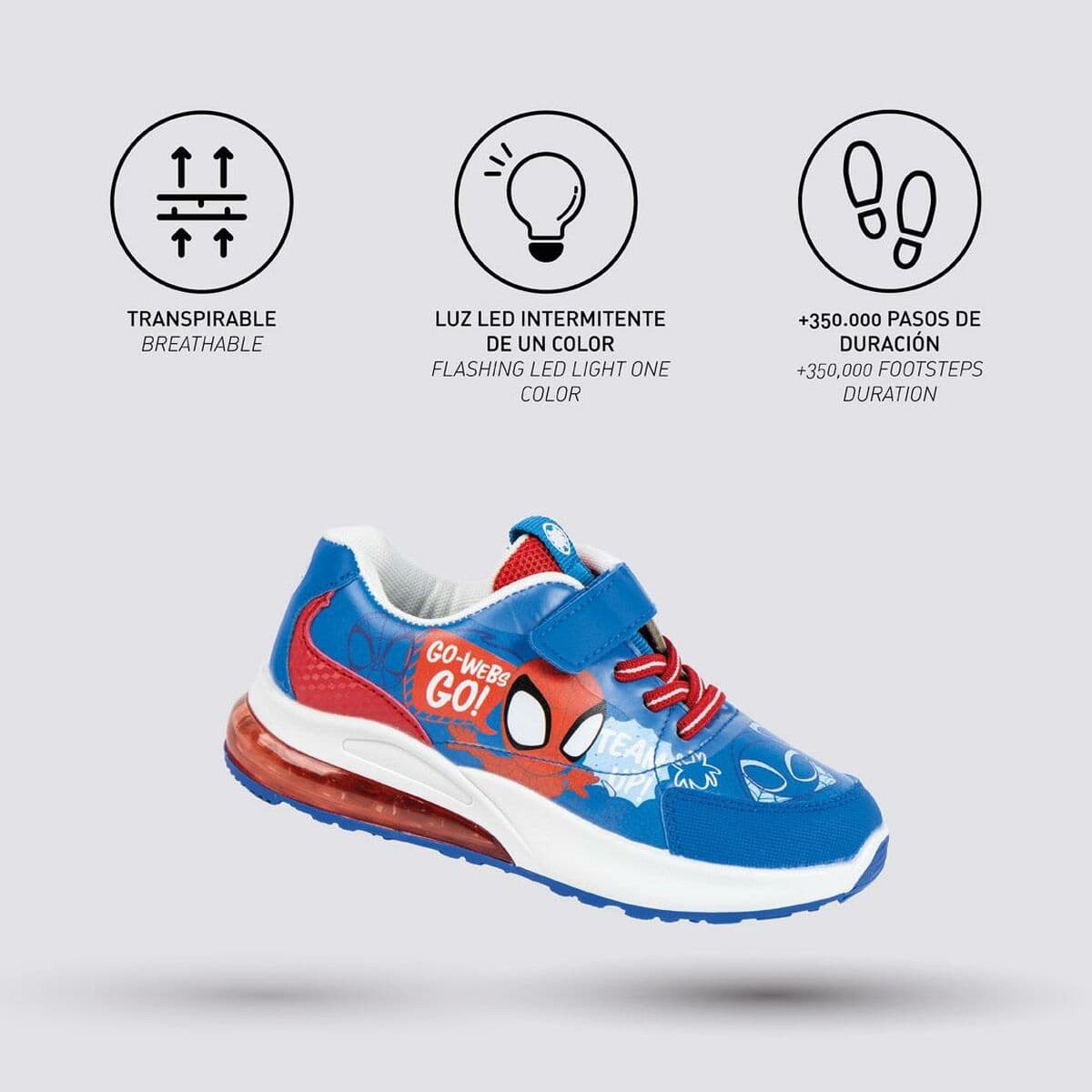 Zapatillas Deportivas con LED Spidey Azul - Image 4