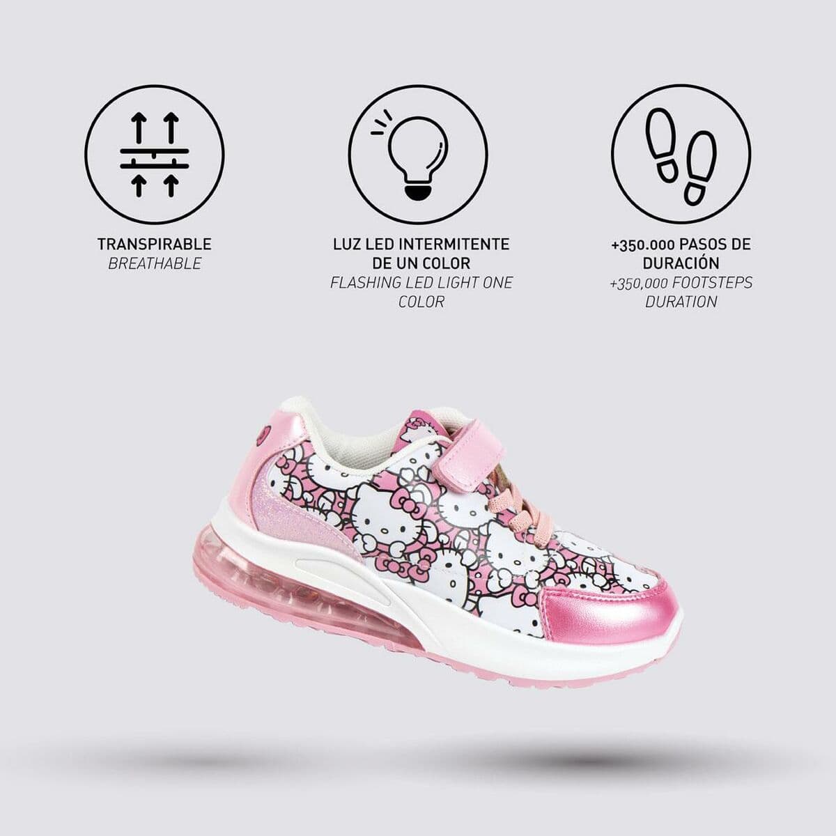 Sportschoenen met LED Hello Kitty Roze - Image 5