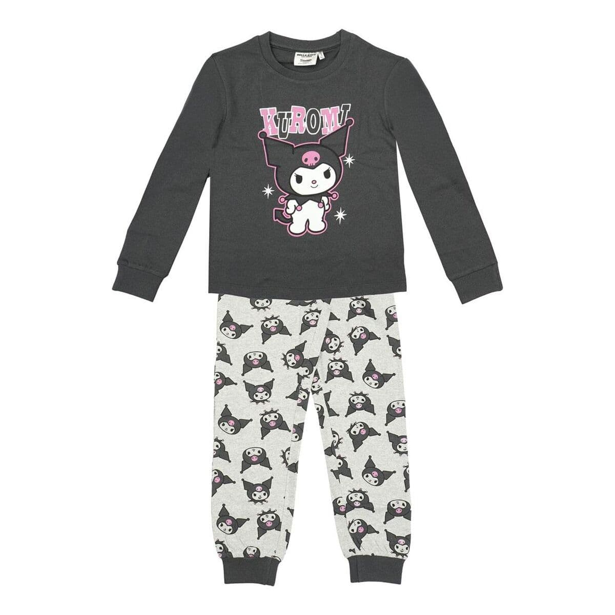Pijama Infantil Kuromi Gris