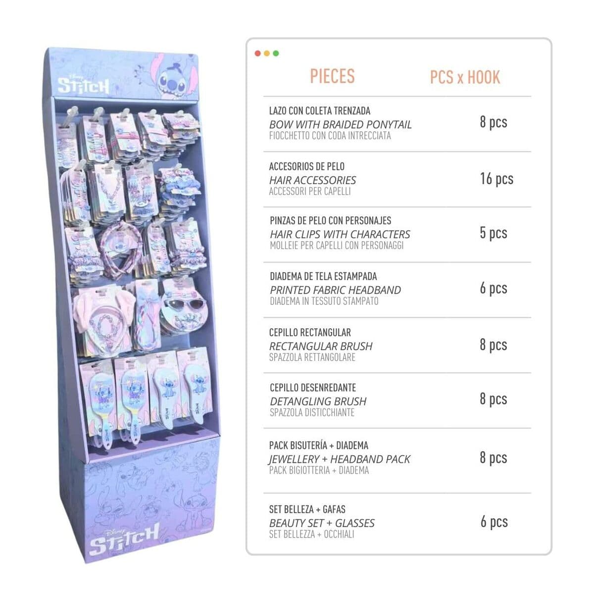 Hårklämmor Stitch Blå - Image 3