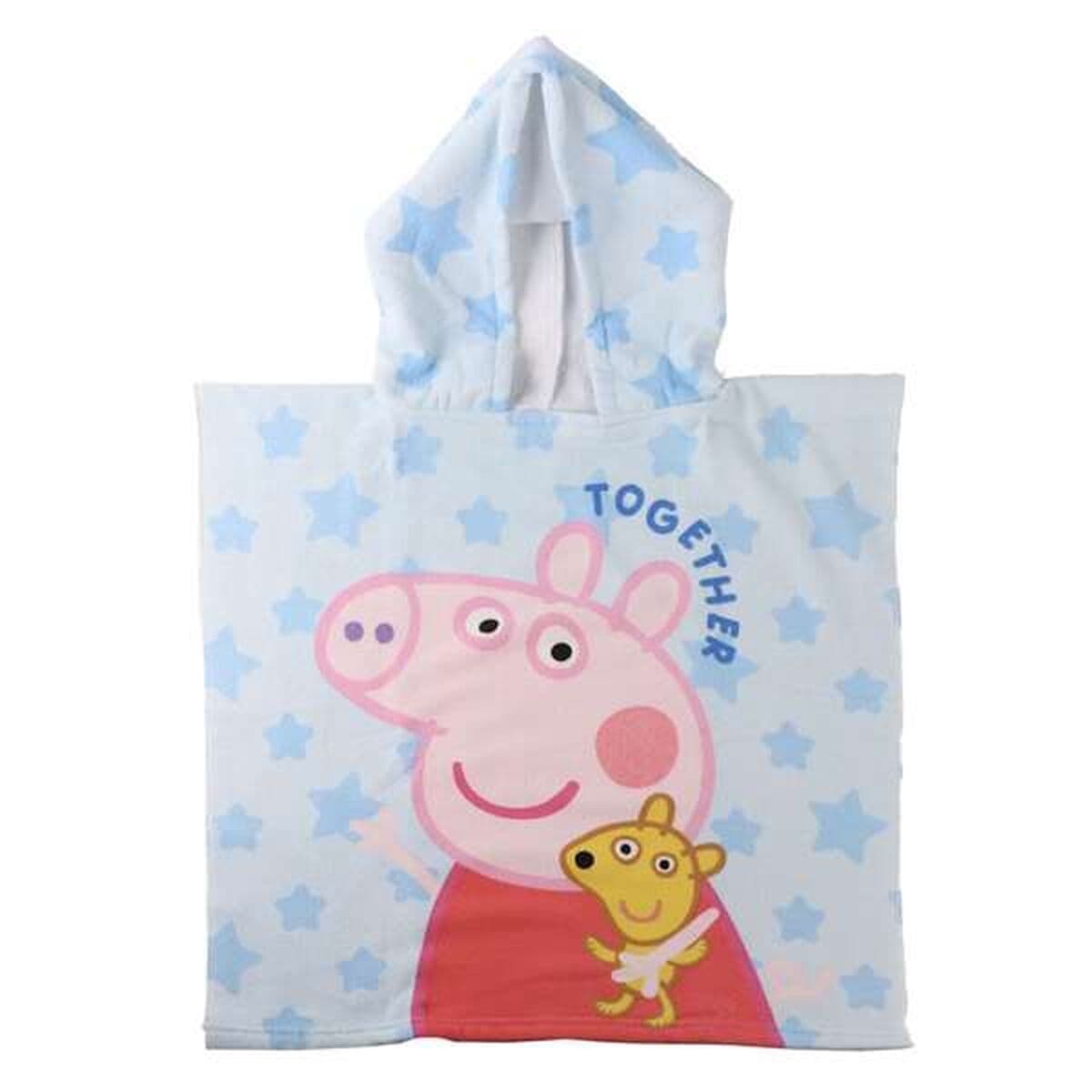 Frottéhandtuch mit Kapuze Peppa Pig Hellblau 55 x 77 cm