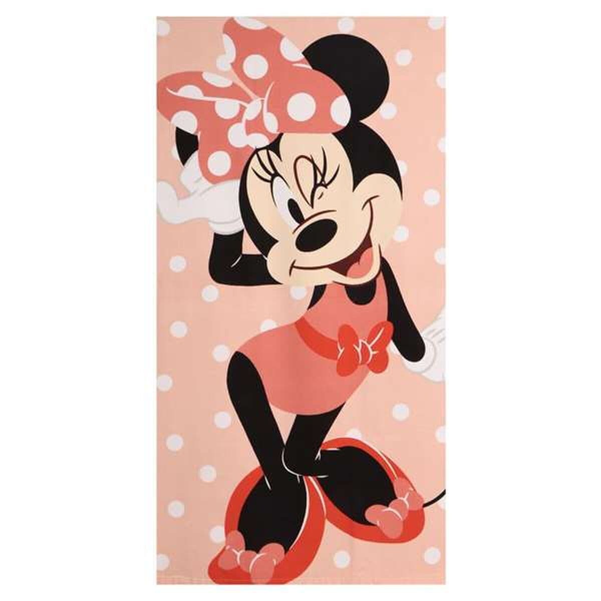 Strandbadduk Minnie Mouse 70 x 140 cm Korall
