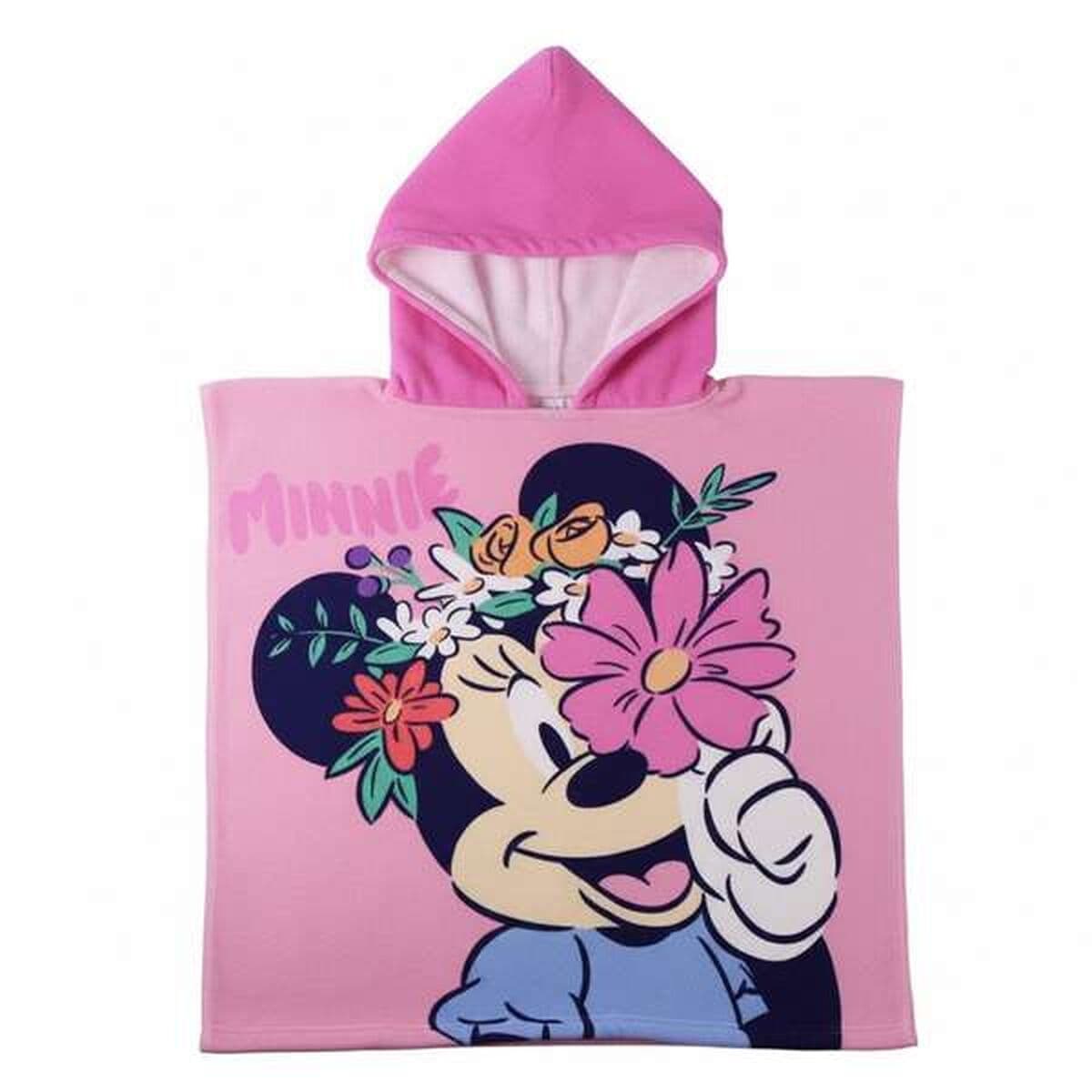 Poncho-Toalla con Capucha Minnie Mouse Rosa 55 x 77 cm