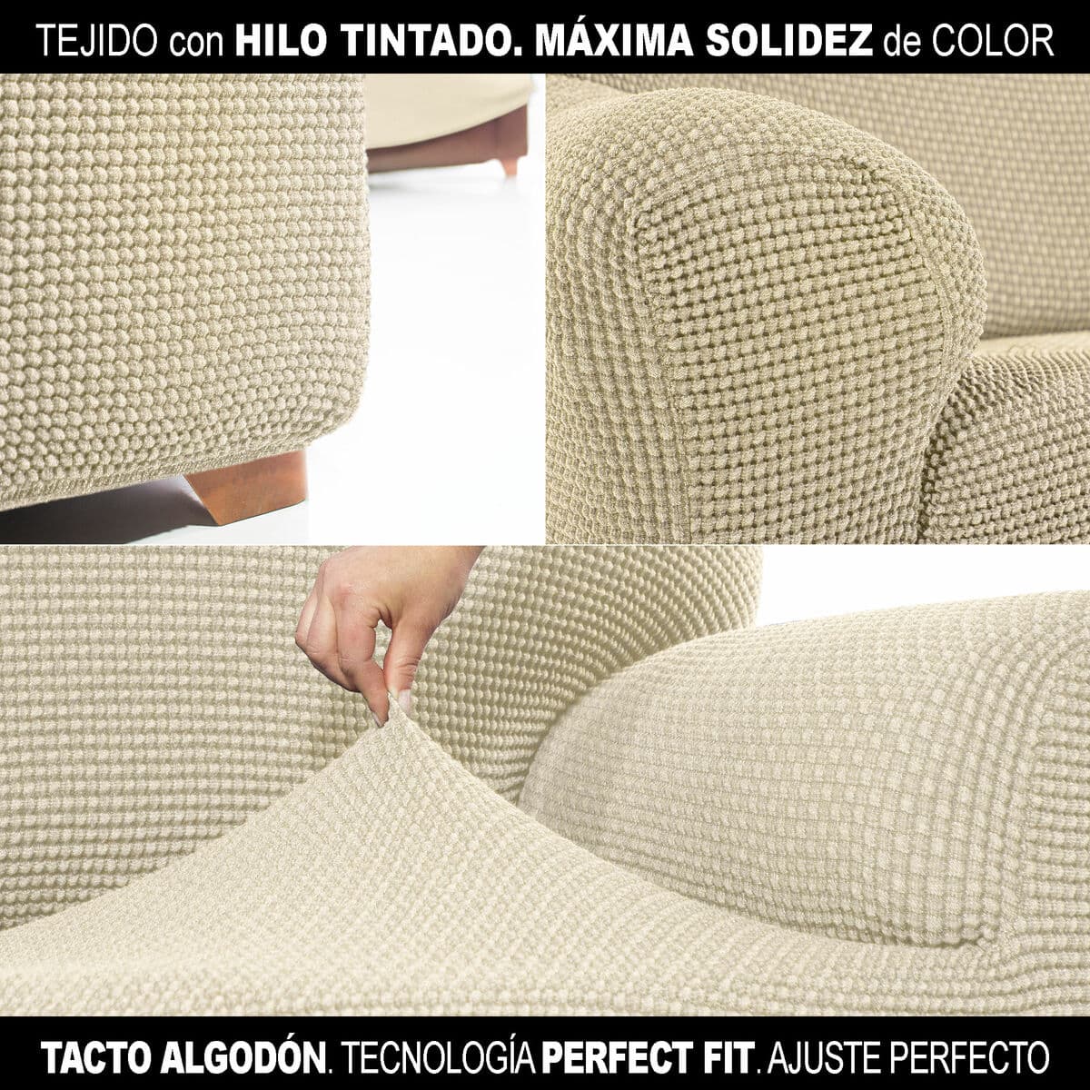 Housse pour chaise longue accoudoir long gauche Sofaskins NIAGARA Beige (Reconditionné B) - Image 7