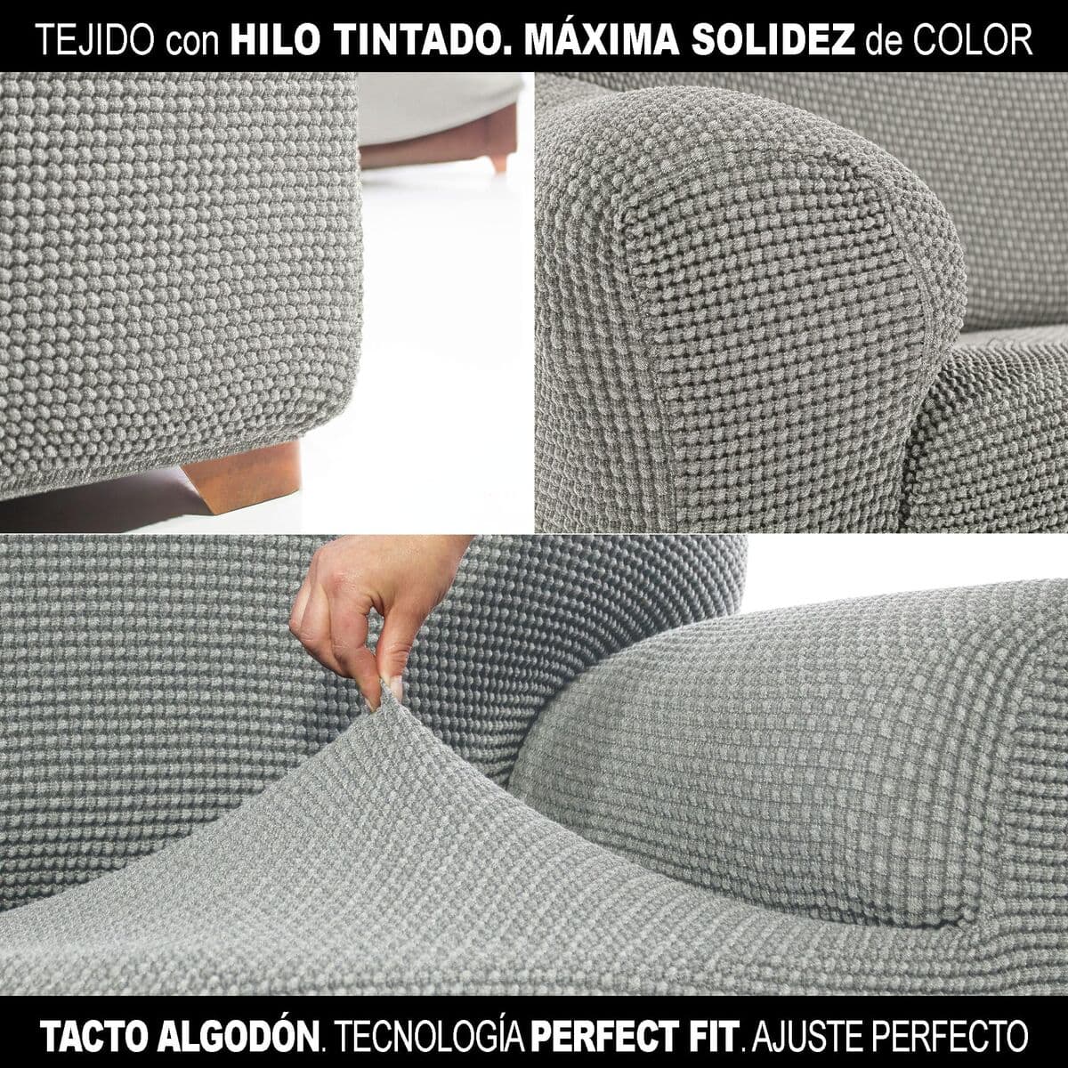 Funda para chaise longue de brazo corto izquierdo Sofaskins NIAGARA Gris (Reacondicionado A) - Image 11