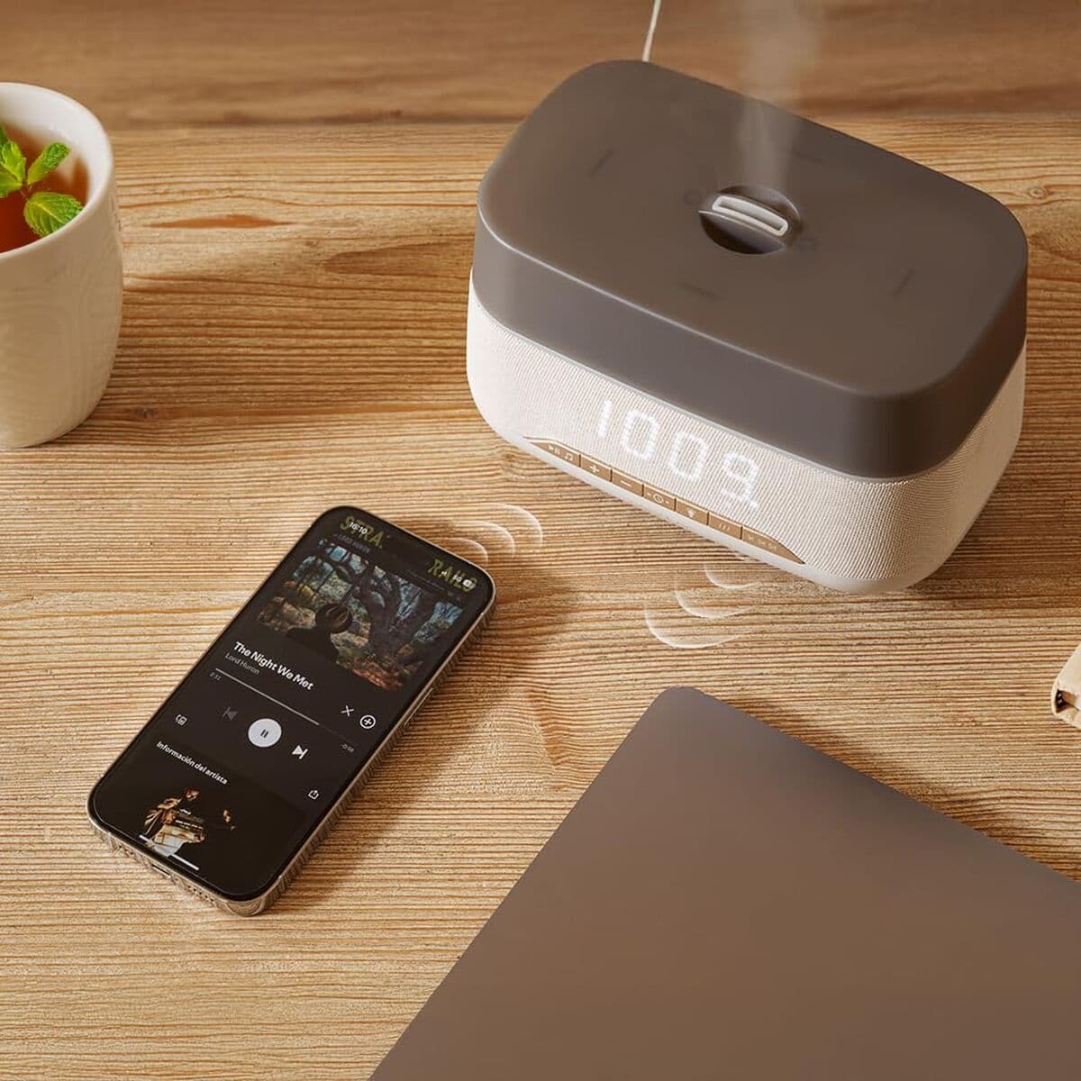 Cecotec Humidificador Difusor Aroma 300 ml PureAroma 1300 Hydra LED Altavoz Bluetooth Verde - Image 4