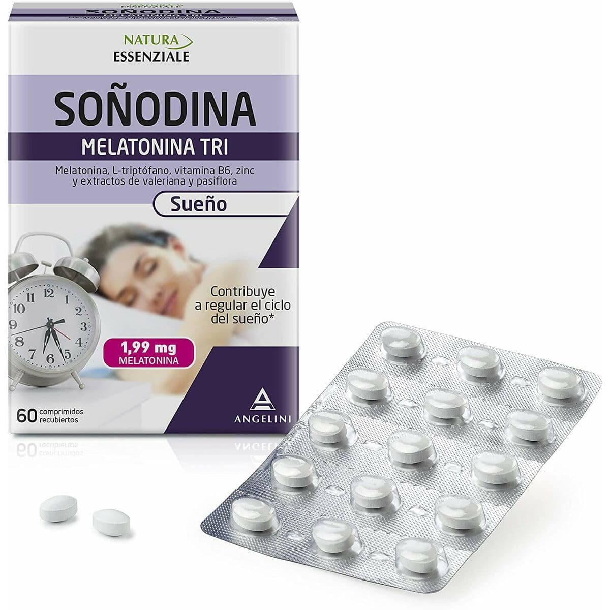 Papildas nuo nemigos Natura Essenziale Soñodina Calm Melatoninas 60 vnt. - Image 2