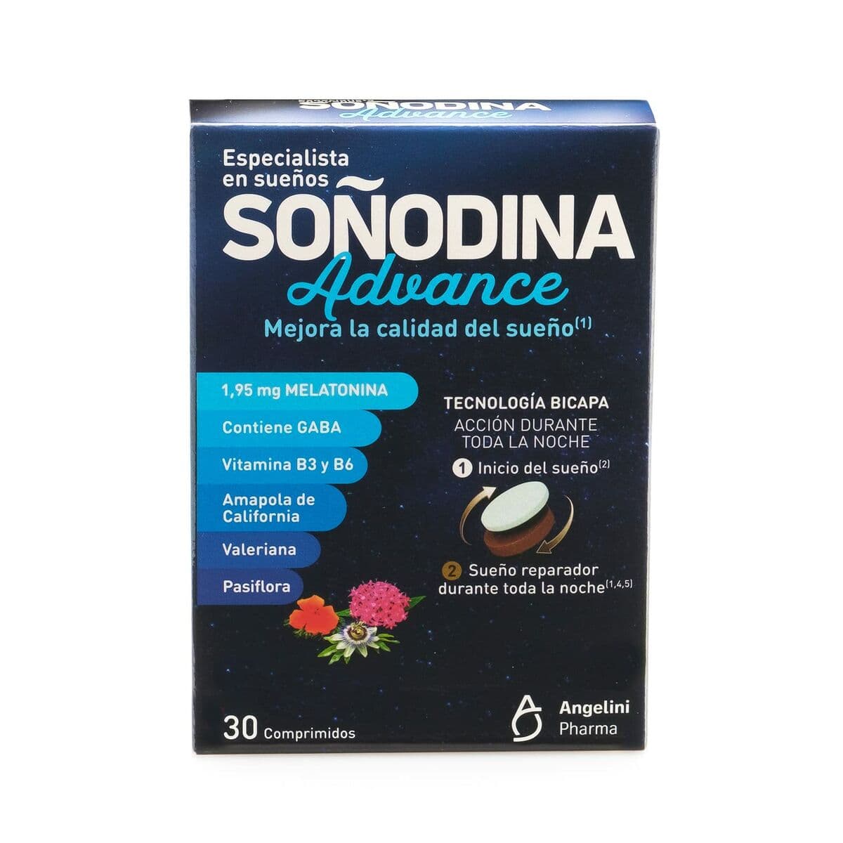 Suplemento para Insomnio Natura Essenziale Soñodina Advance Melatonina 30 unidades