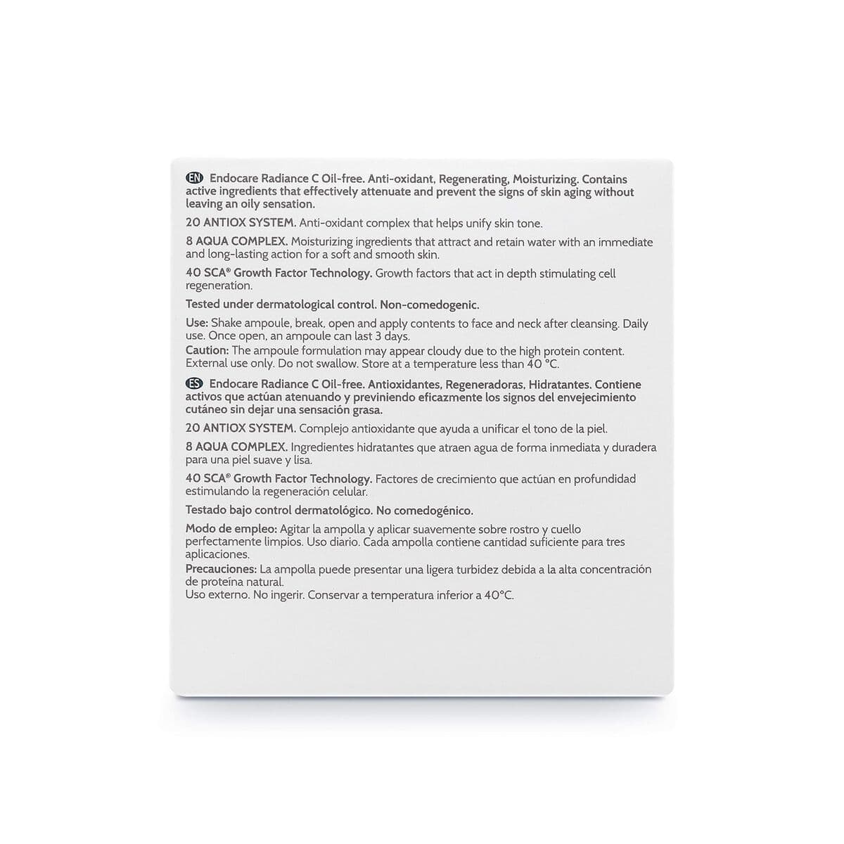 Ampollas Endocare Radiance  10 x 2 ml Sin aceite - Image 4