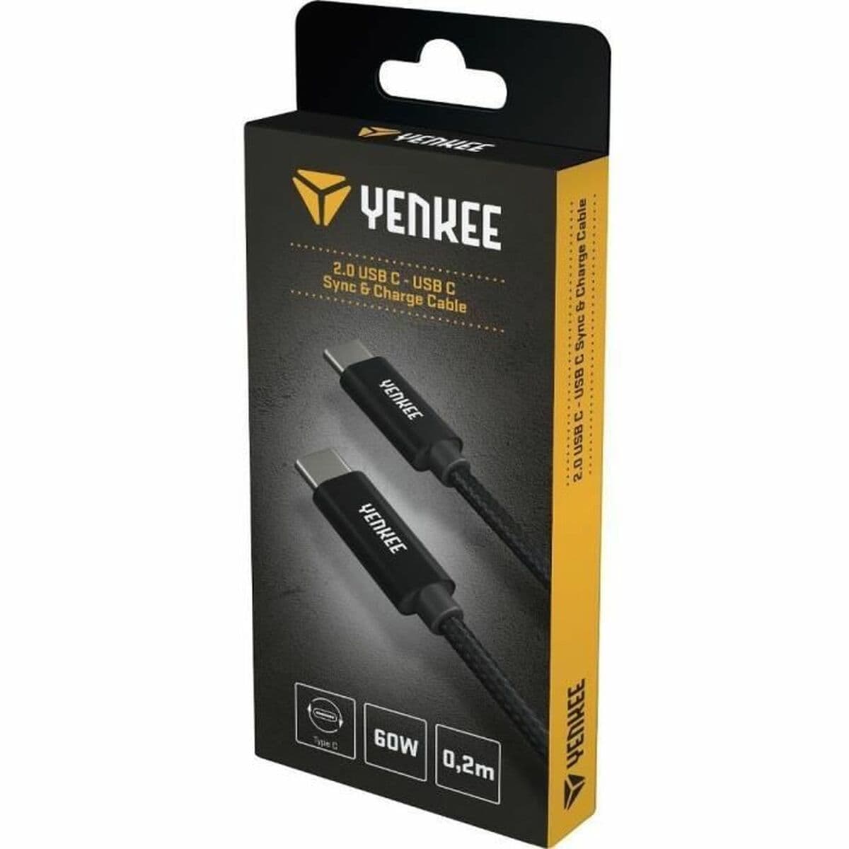 USB-C-kabel Yenkee YCU C02 BK Svart 0,2 m - Image 4