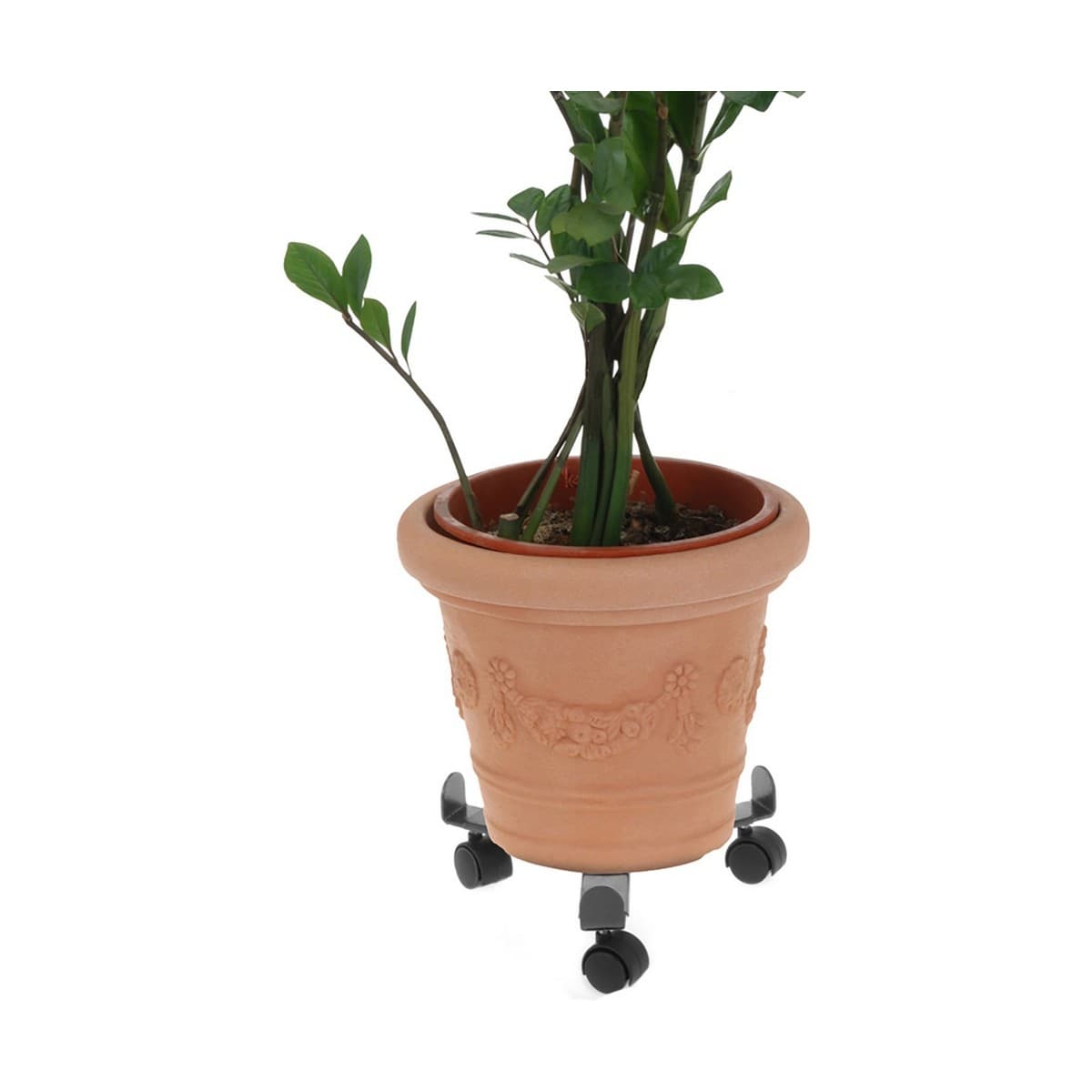 Soporte con Ruedas para Macetas Ajustable Gris Metal (30 cm) - Image 2