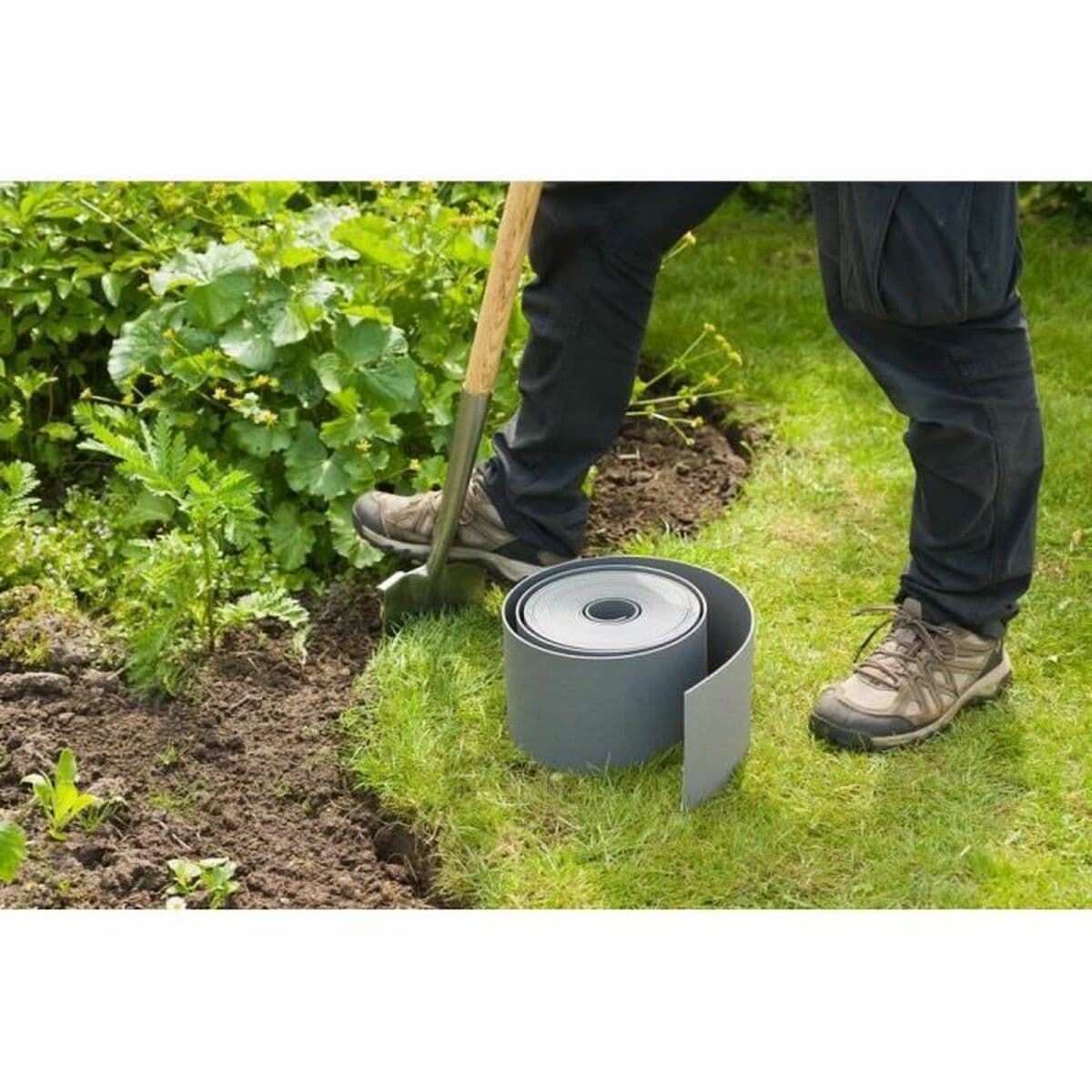 Trädgårdsstaket Nature Grå Polyetylen 7,5 cm x 10 m - Image 9