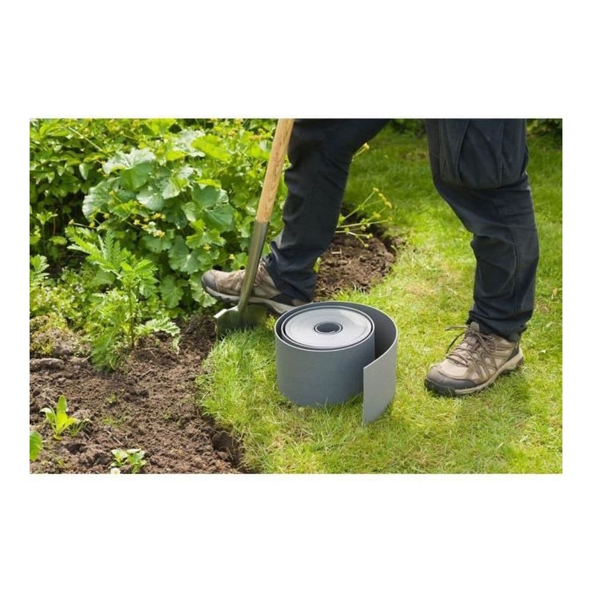 Trädgårdsstaket Nature Grå Polyetylen 7,5 cm x 10 m - Image 3