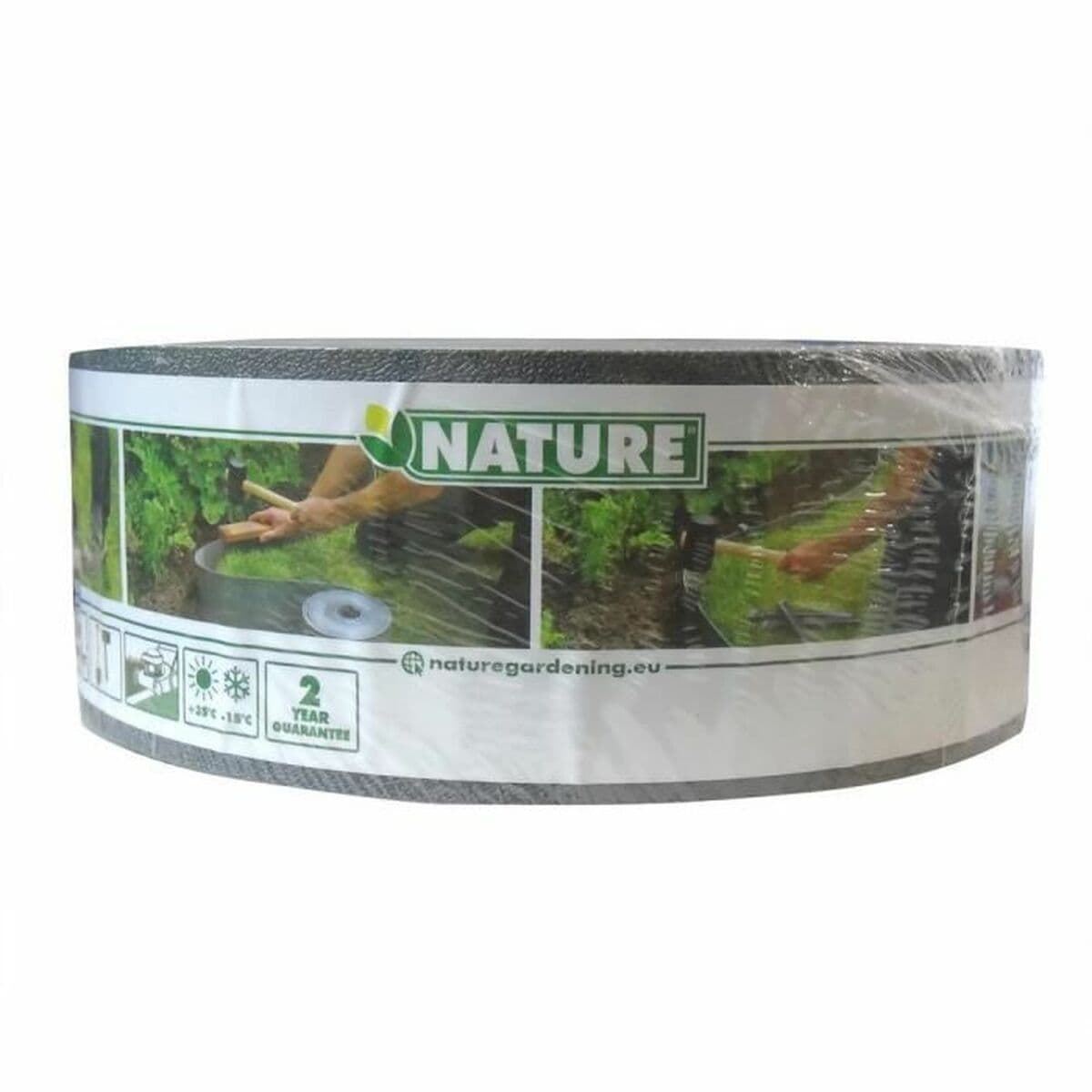 Trädgårdsstaket Nature Grå Polyetylen 7,5 cm x 10 m - Image 12