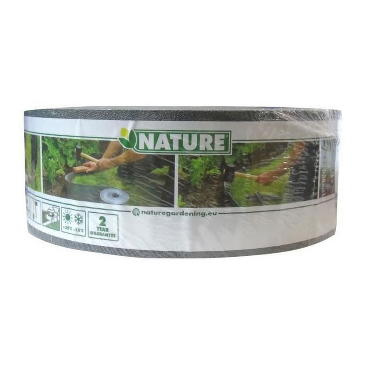 Trädgårdsstaket Nature Grå Polyetylen 7,5 cm x 10 m - Image 6