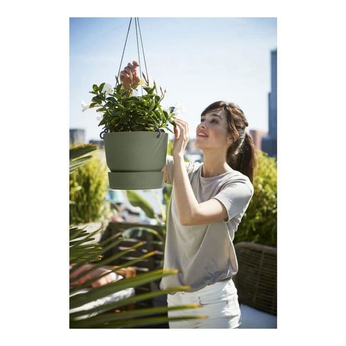 Viseća sadilica Elho Greenville Ø 23,9 x 20,3 cm Zelena - Image 5
