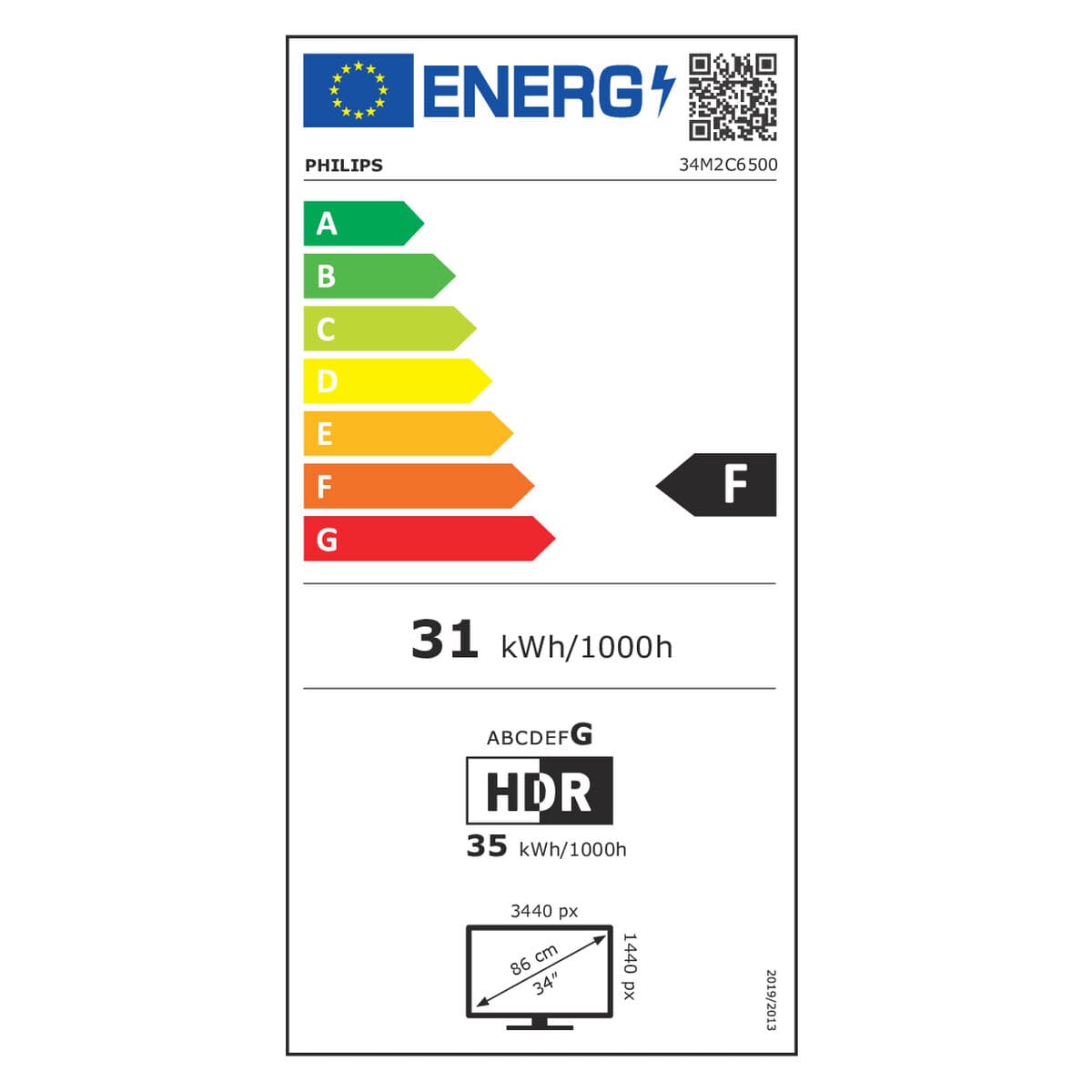 Monitor Philips 34M2C6500/00 34" Wide Quad HD - Image 2