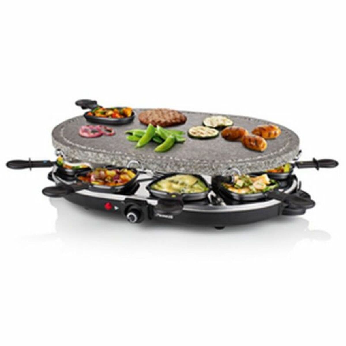 Raclette Princess 8 Oval Stone Grill Party Svart Grå - Image 7