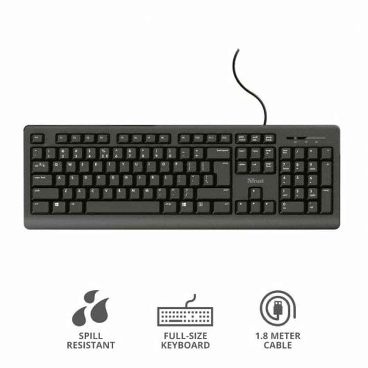 Clavier Trust TK-150 Noir Espagnol Qwerty - Image 5