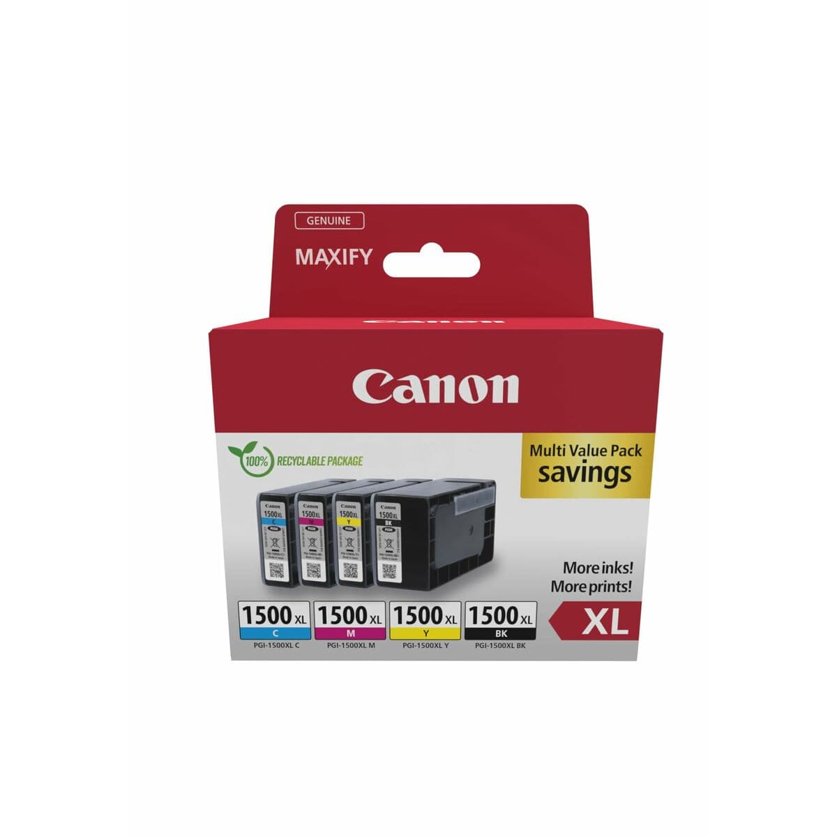 Cartouche d'encre originale Canon PGI-1500XL Multicouleur Noir/Cyan/Magenta/Jaune