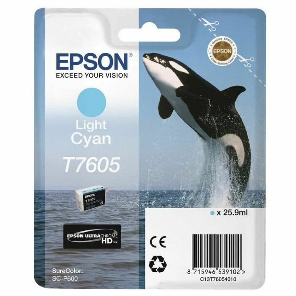 Cartucho de Tinta Original Epson T7605  Cian Claro Cian