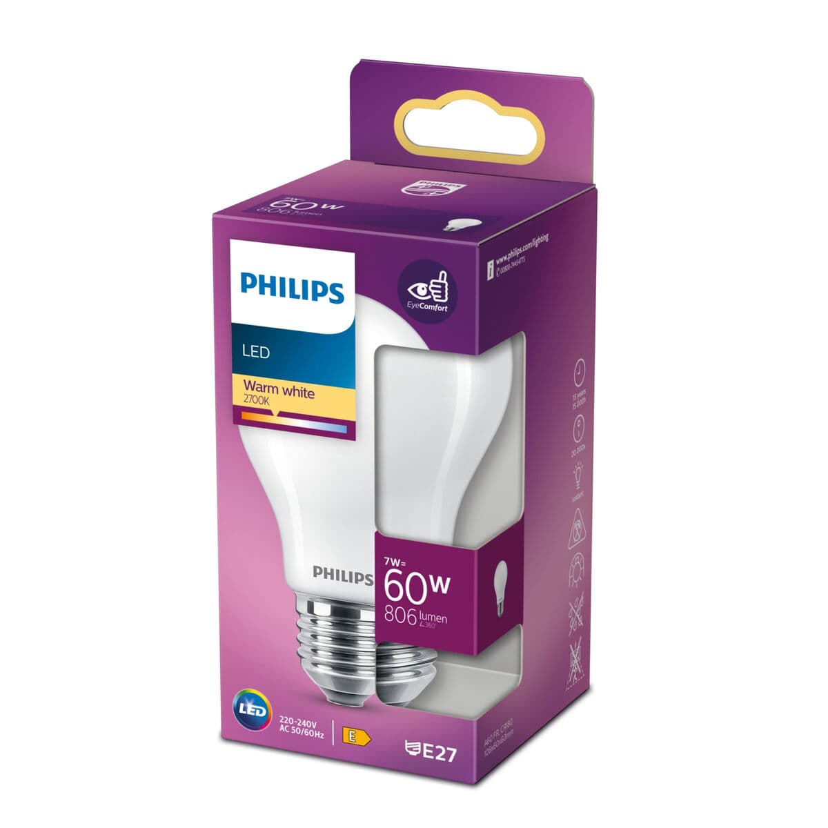 LED-Lampe Philips Equivalent  E27 60 W E (2700 K) - Image 3