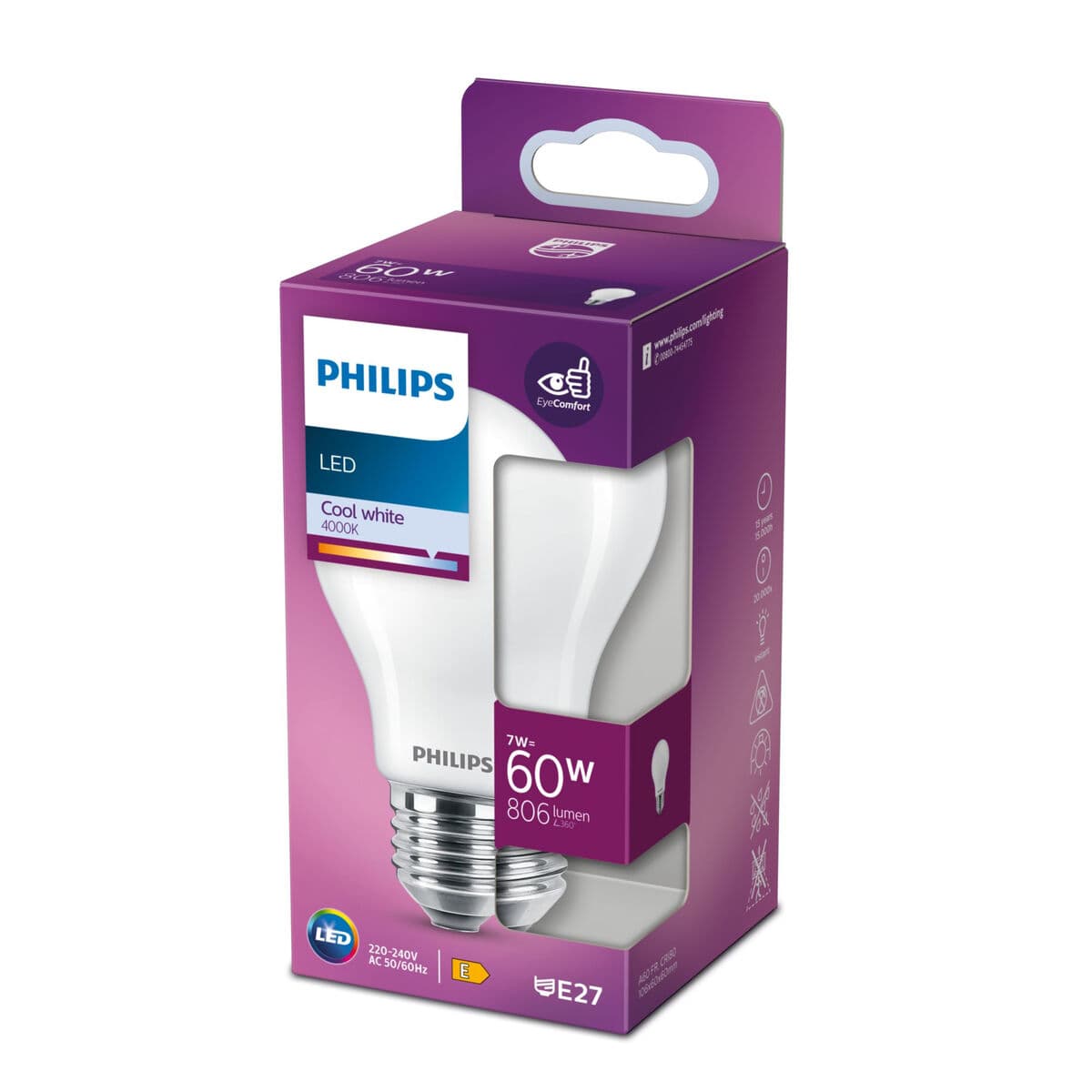 Bombilla LED Esférica Philips Equivalent E27 60 W E (4000 K) - Image 3