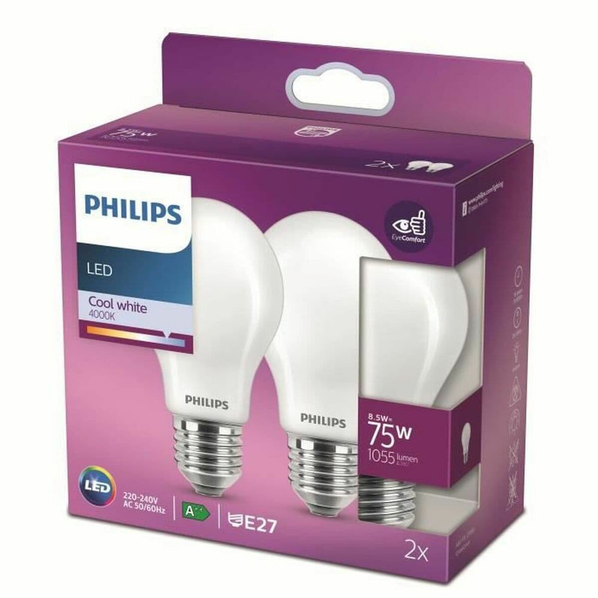 LED-Lampe Philips Equivalent 75 W E (4000 K) (2 Stück) - Image 3