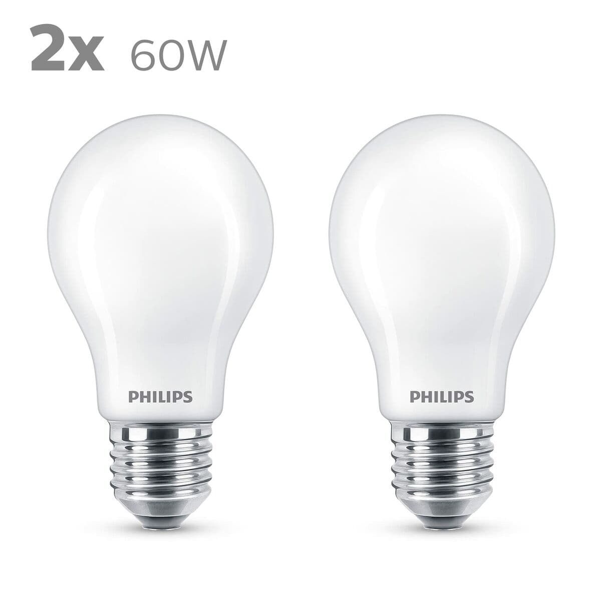 LED-Lampe Philips Classic Standard 60 W Weiß E E27 (2700 K) (2 Stück) - Image 3